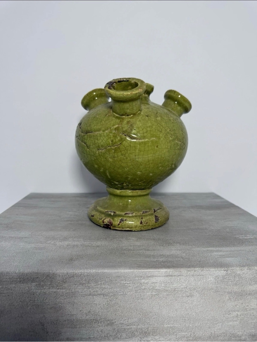 Vintage Green Ceramic Decorative Vase - Home Art